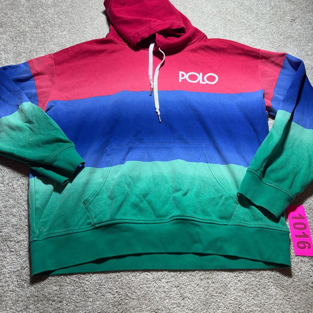 Polo Ralph Lauren Ombre Spectre Hoodie Sweatshirt Men’s Size L Color Block